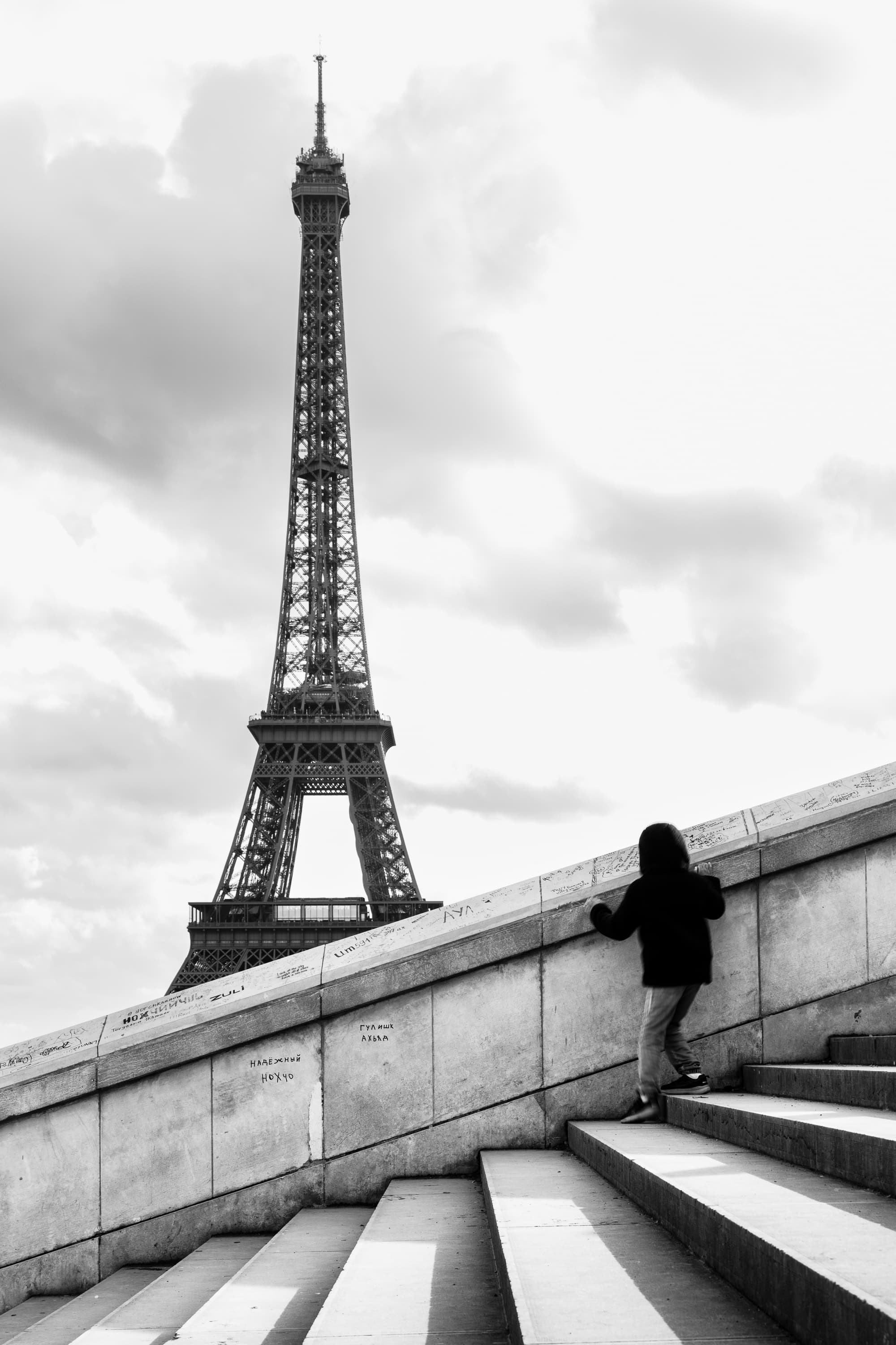 Paris street photography at golden hour